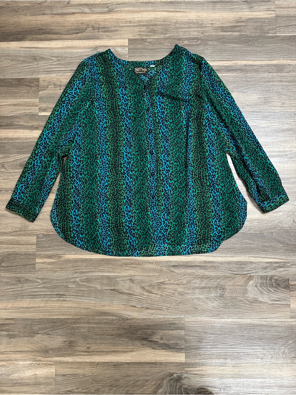 Bob Mackie Wearable Art Leopard Print Blouse